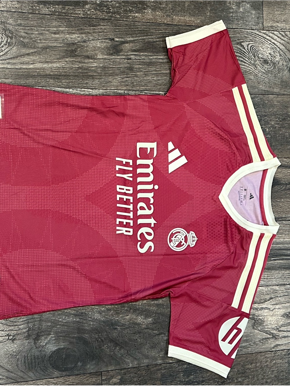 adidas Red Real Madrid Soccer Jersey with White Accents